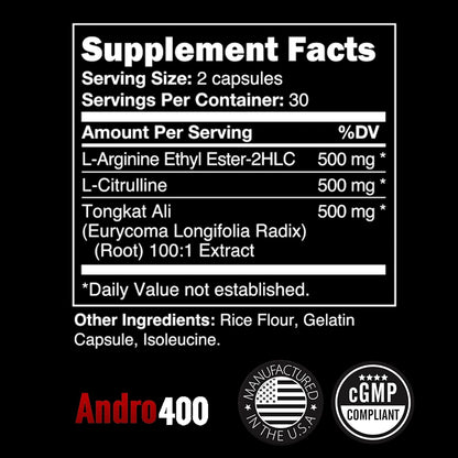 Max Advanced T-Support & Nitric Oxide Booster – Tongkat Ali with L-Arginine & L-Citrulline – Supports Blood Flow, Circulation, and Physical Performance – 1 Pack, 60 Capsules